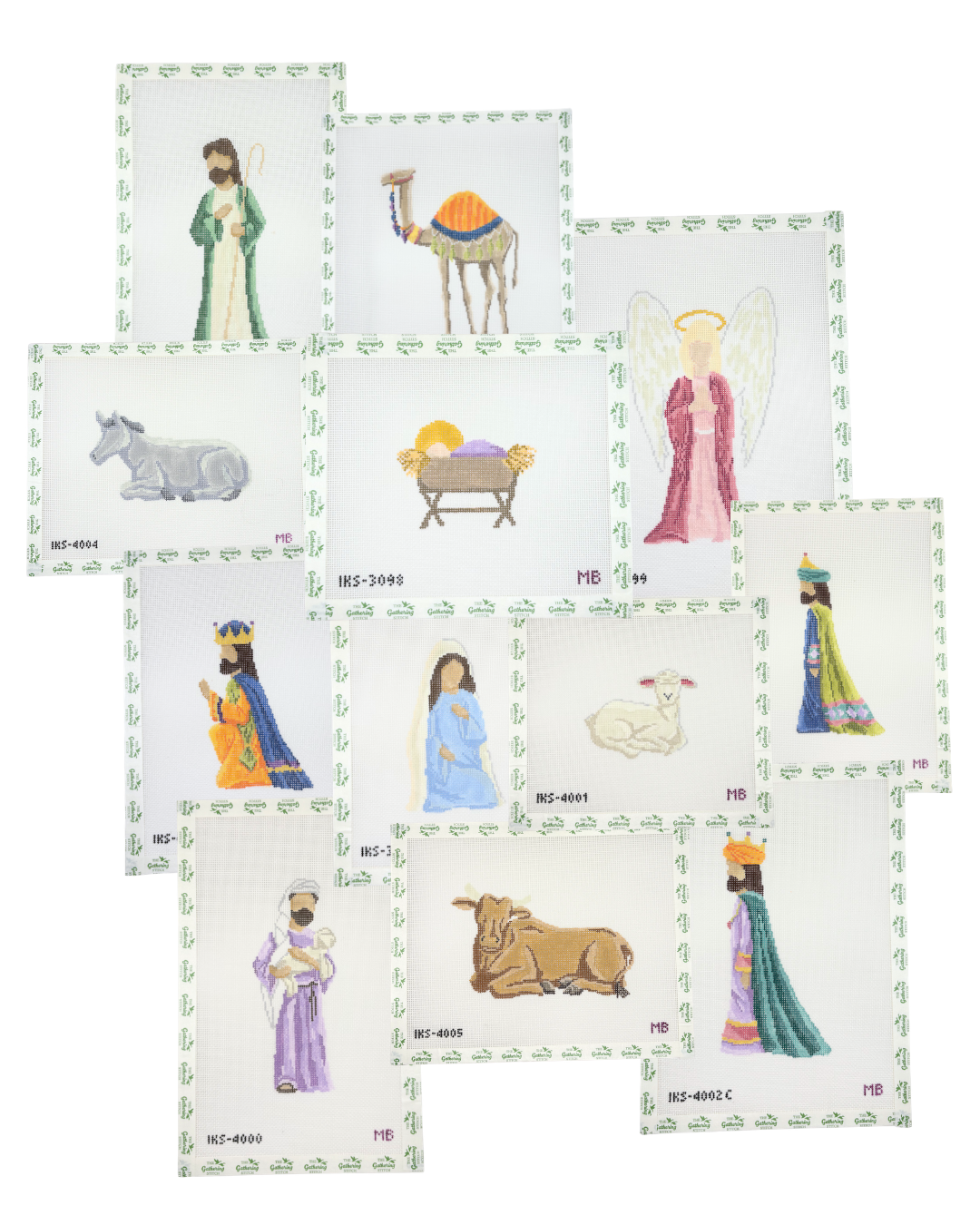 MB Nativity Bundle - 12 Canvases by Initial K – The Gathering Stitch