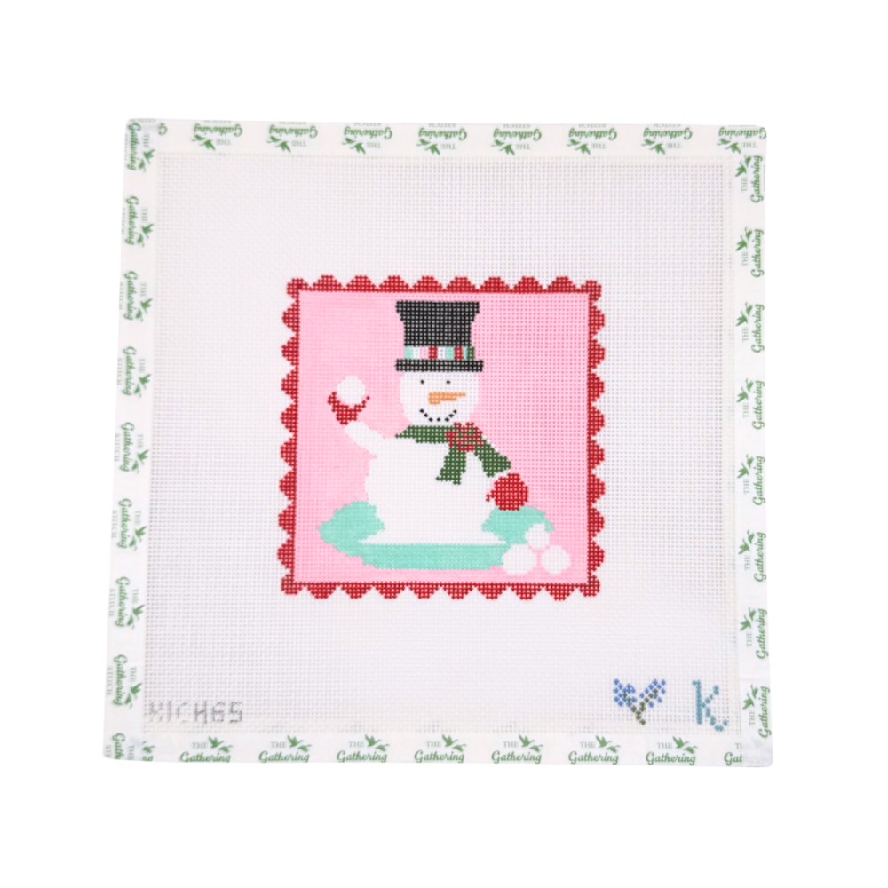 Snowman on Pink
