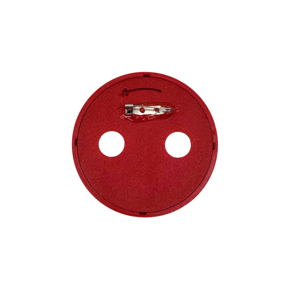 Self Finish Button - Pin Back - Red