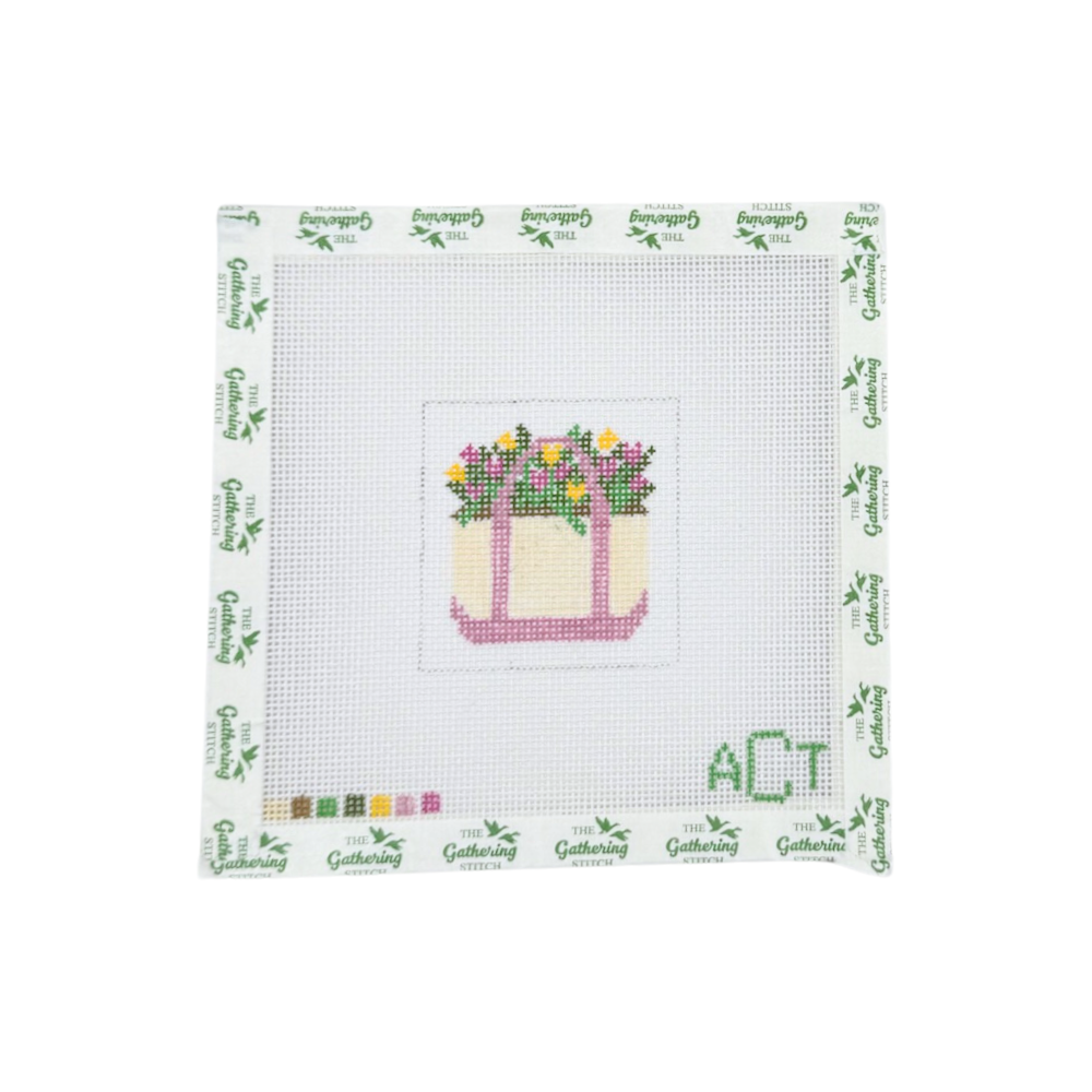 Floral Canvas Tote Bag Tag