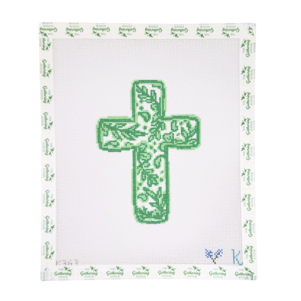 Chinoiserie Cross - Green