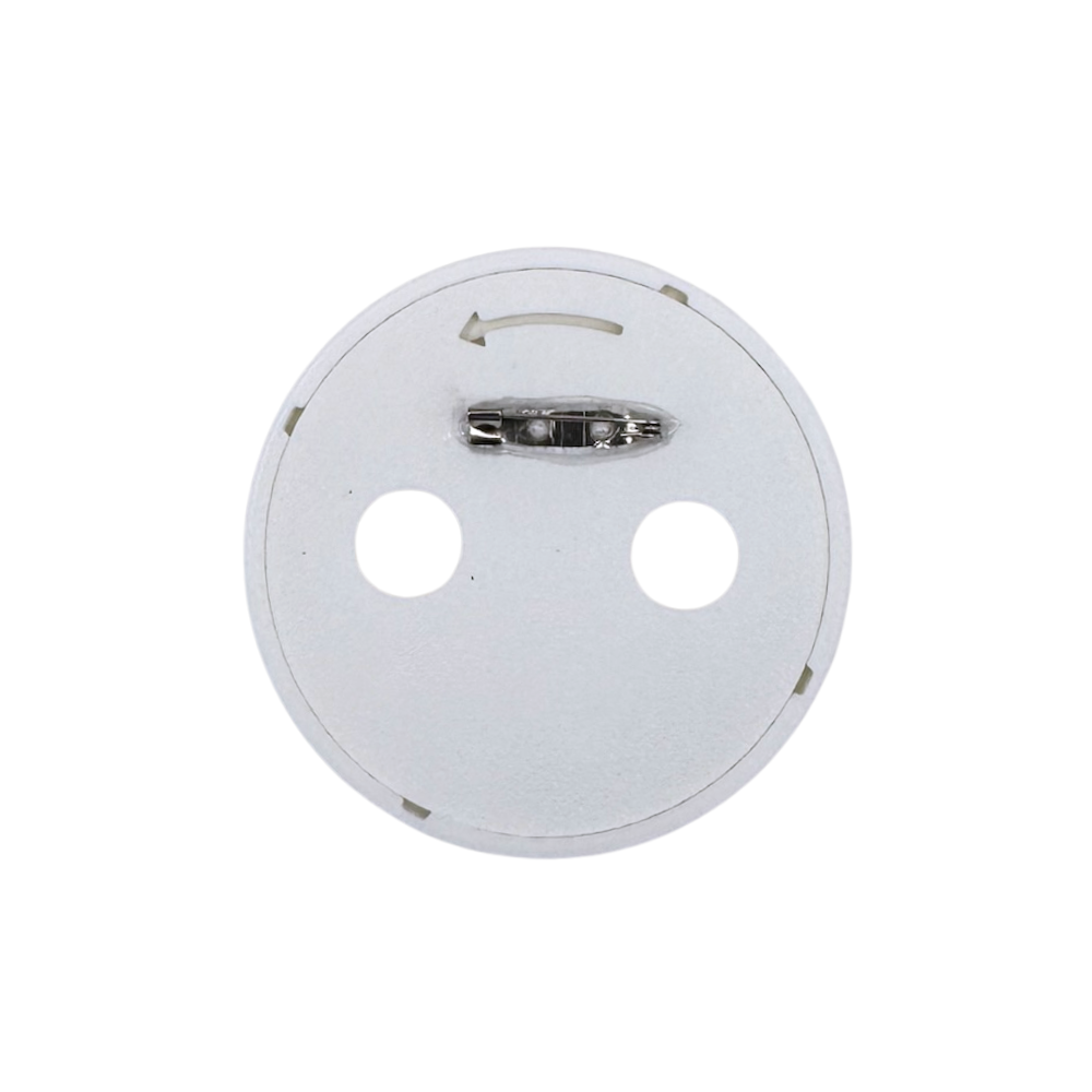 Self Finish Button - Pin Back - White