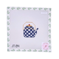 Teapot Round - Blue and White