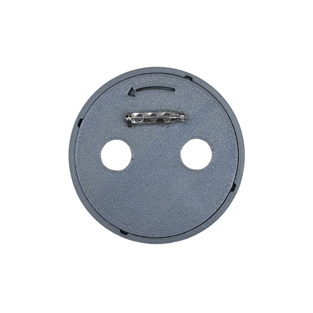 Self Finish Button - Pin Back - Silver