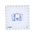 Blue and White Nativity Printed Canvas