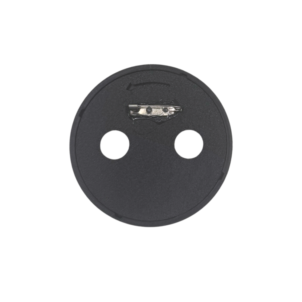 Self Finish Button - Pin Back - Black