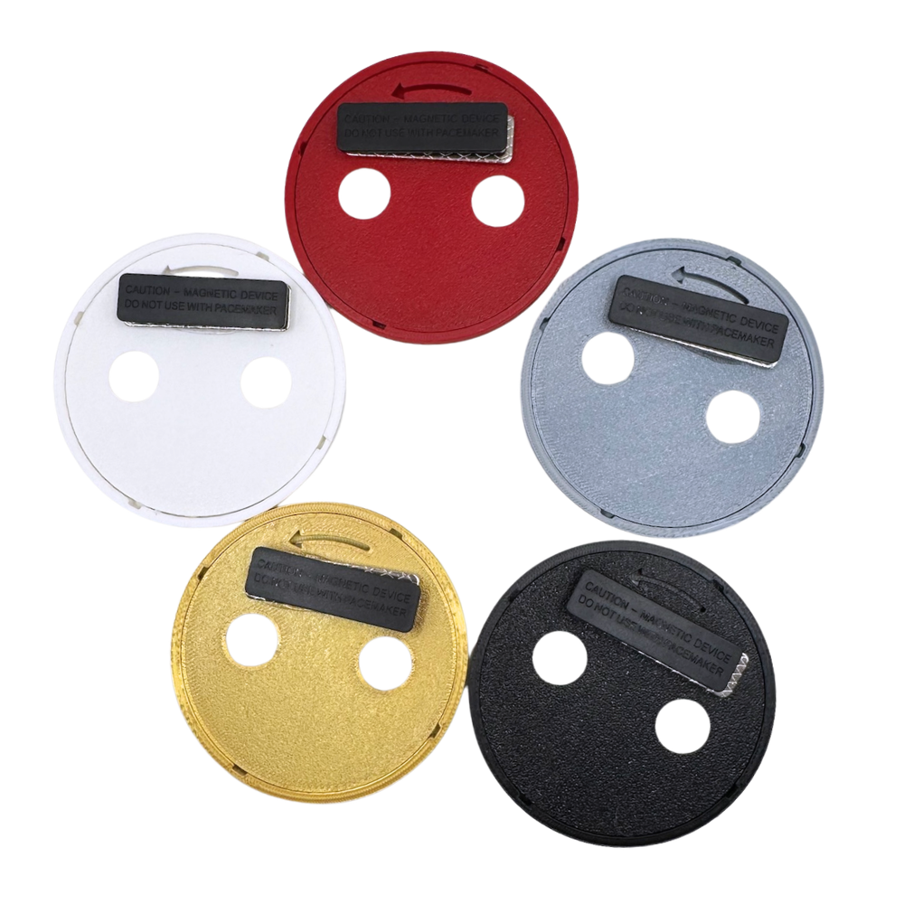 Self Finish Button - Magnet Back - Black, Red, Gold, Silver, White