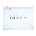 Zipper Bag - pale pink writing