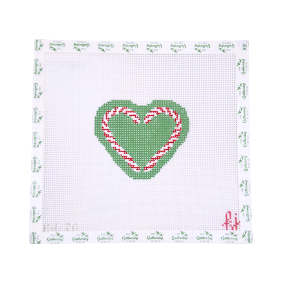 Candy Cane Heart Green