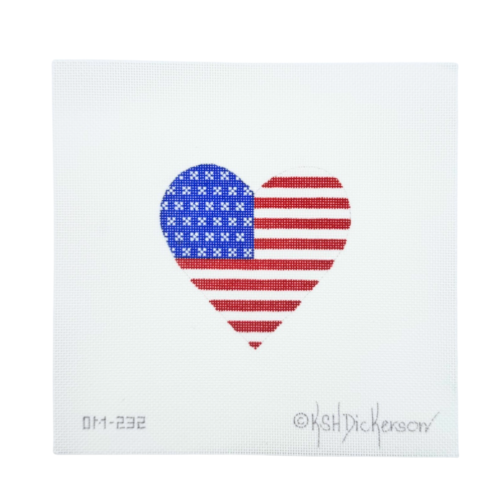 Mini Heart- American Flag