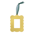 Self Finish Scallop Ornament w/ Green Ribbon
