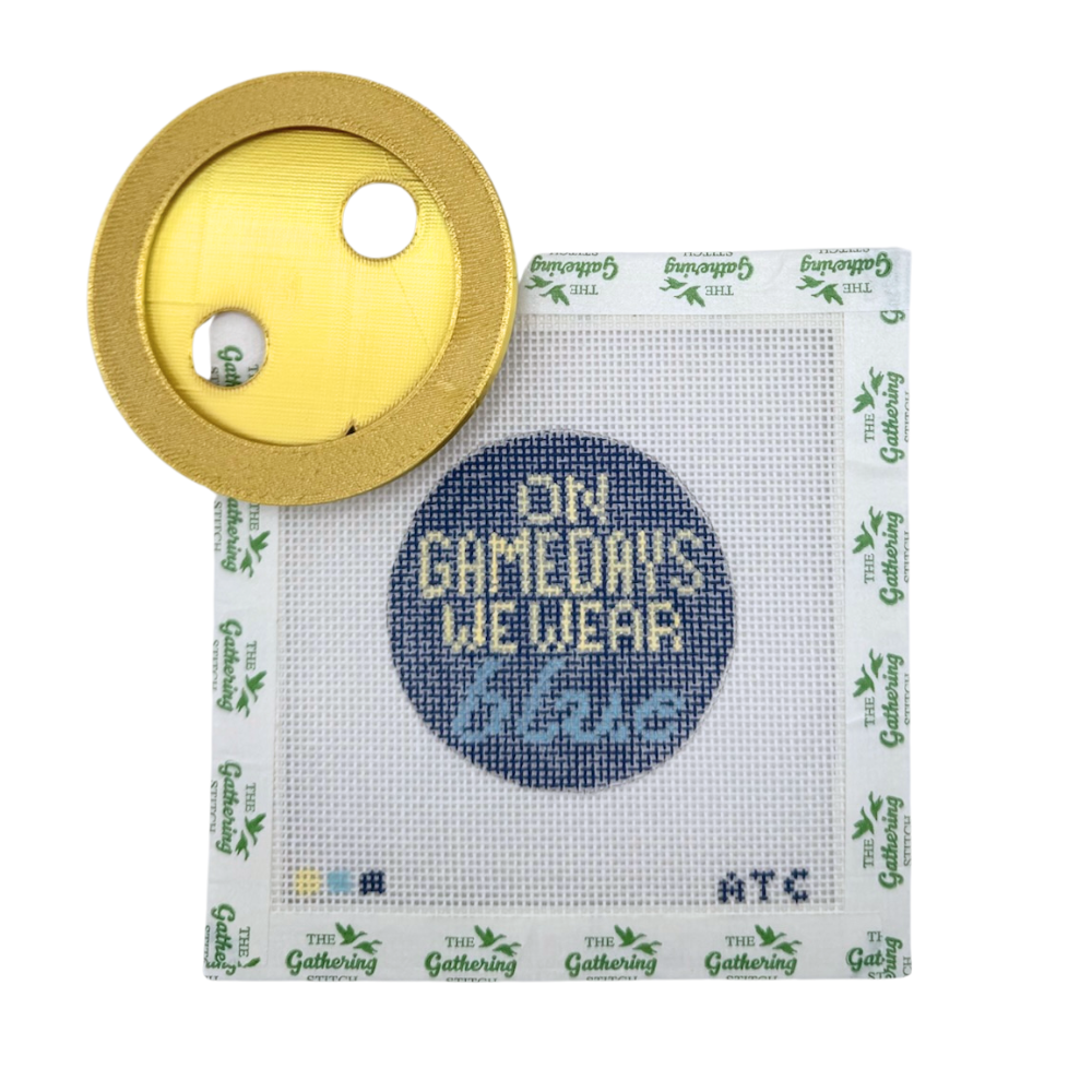 Gamedays Blue Canvas and Self-finish Button