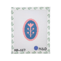 Navy and Pink Block Print Flower