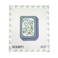 Blue Mahjong Flower Tile - Printed