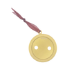 Self Finish Circle Ornament w/ Burgundy Ribbon