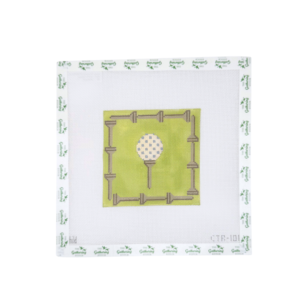 Golf Ball on Tee with green background
