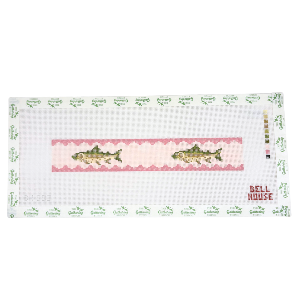 Brown Trout key Fob - Pink
