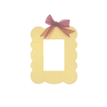Self Finish Scallop Ornament w/ Burgundy Ribbon