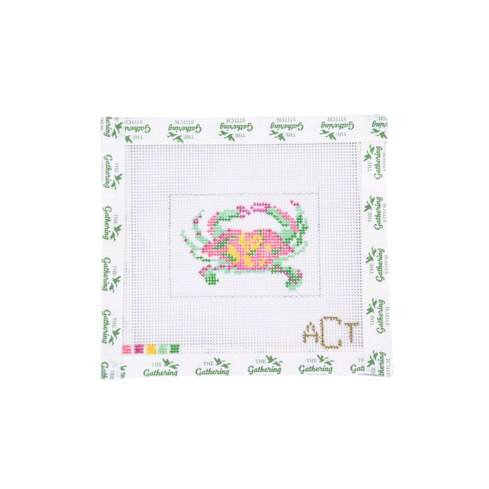 Pink and Green Crab Bag Tag