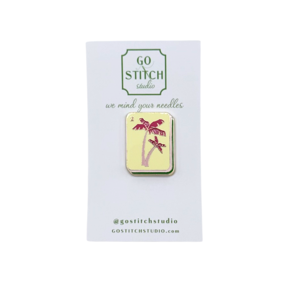 Pink Palm Tree Mahjong Needle Minder