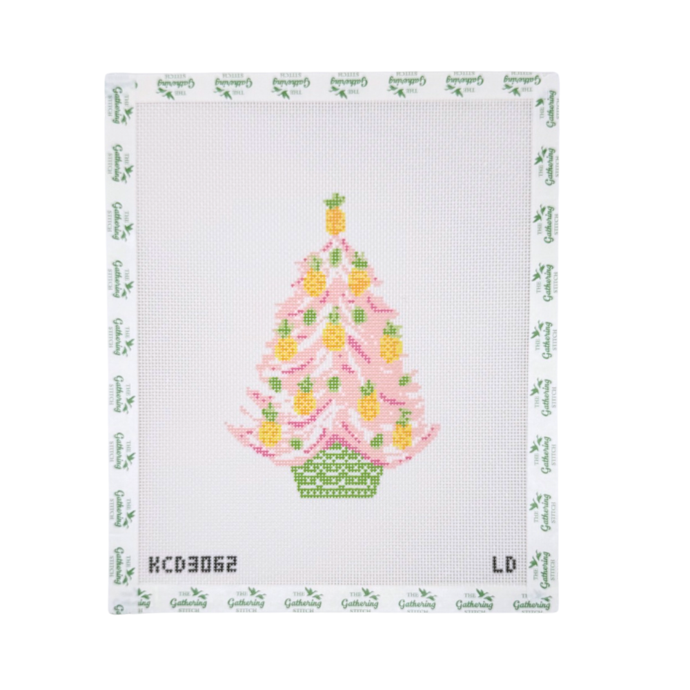Pink Pineapple Tree Ornament Printed