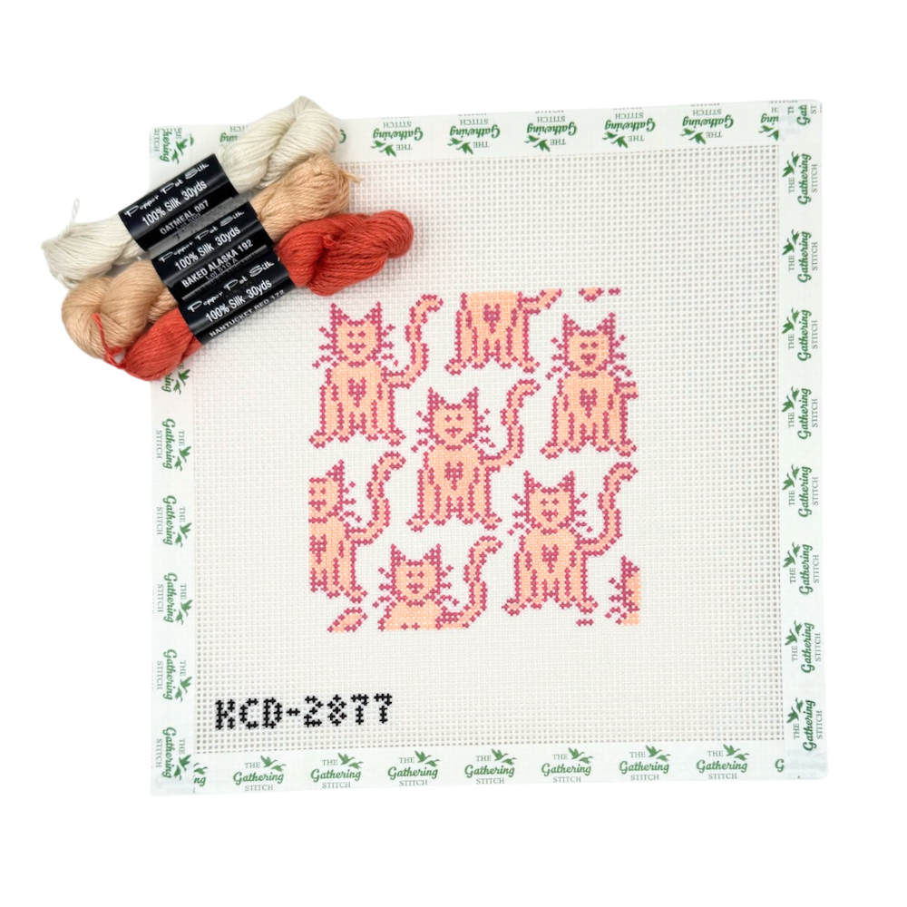 Pink Cat Pattern Square w/ 3 Pepper Pots