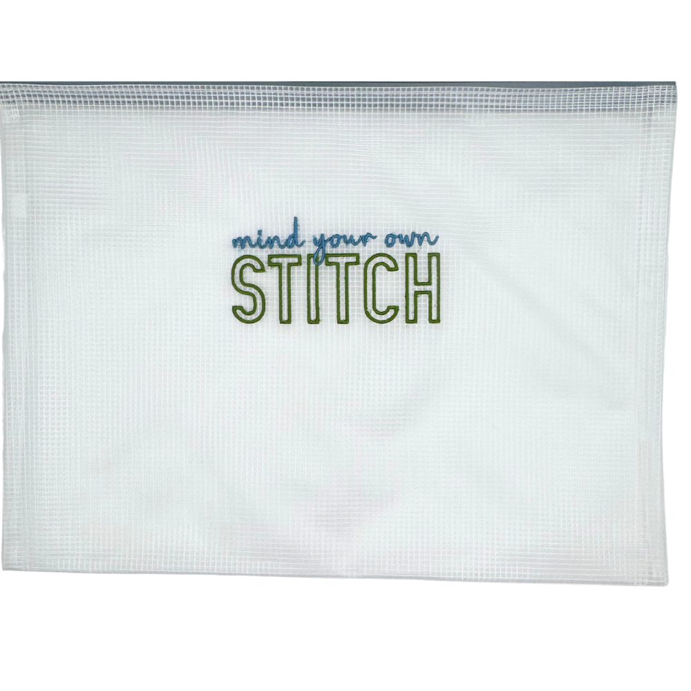 Mind Your Own Stitch Zipper Bag