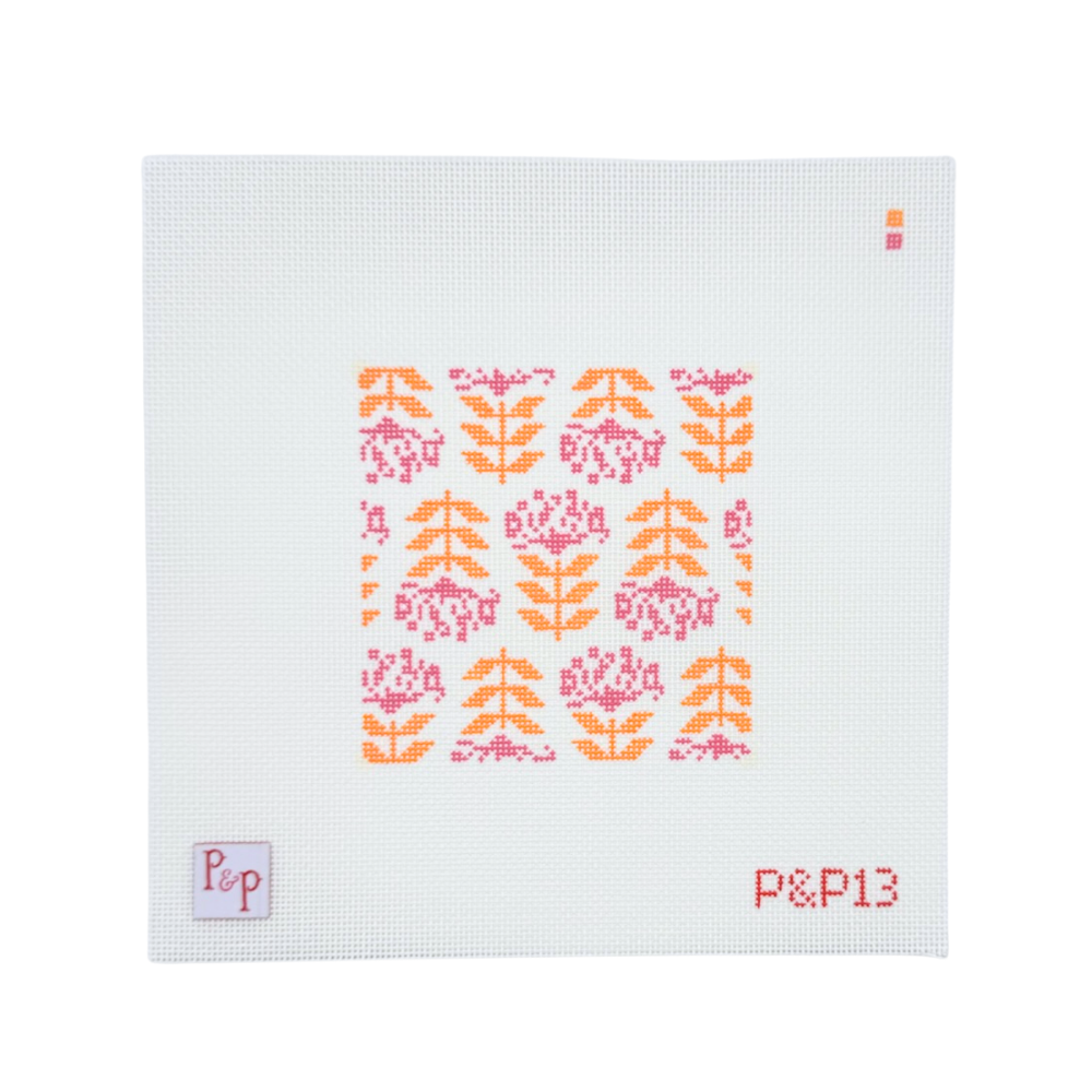 Blocked Begonia Coaster