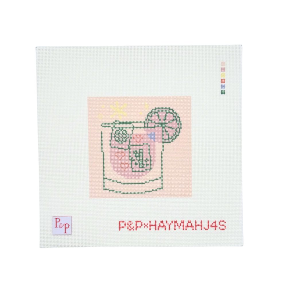 Pink Mahjong Cocktail Coaster