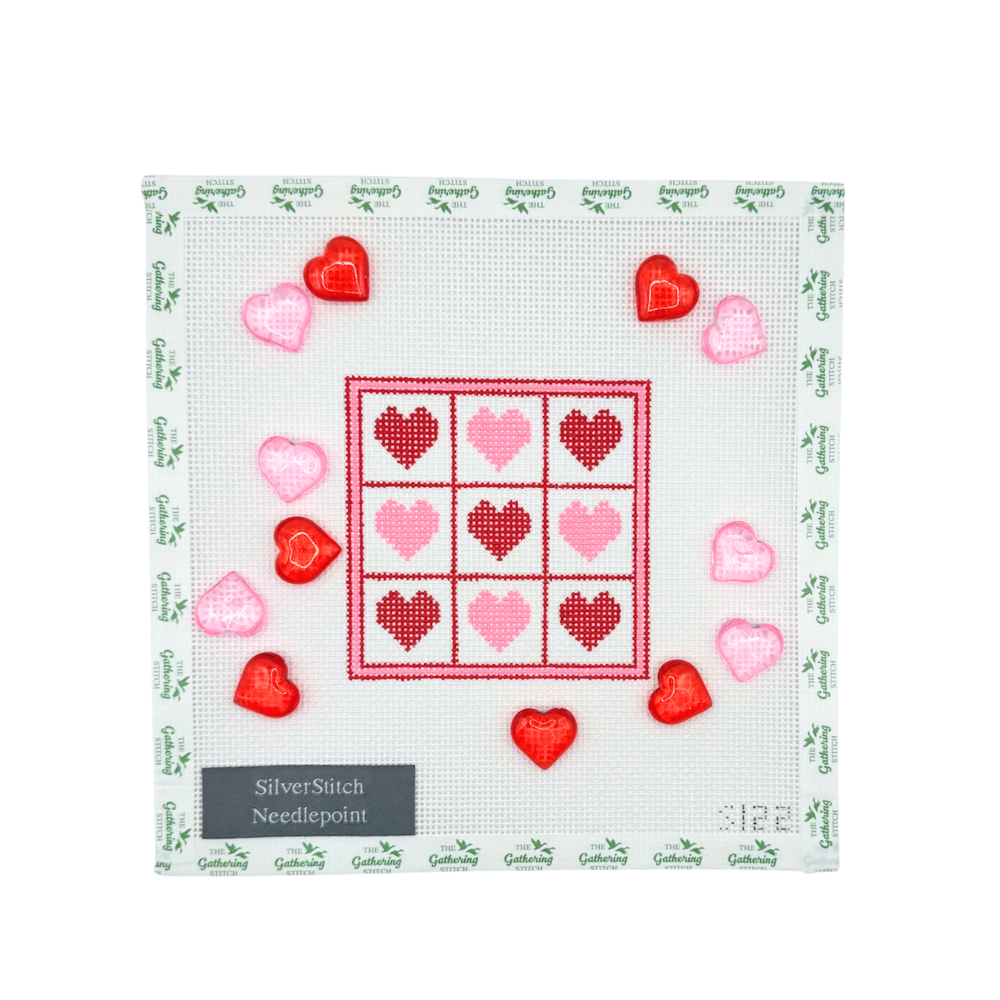 Valentine's Tic Tac Toe with plastic game pieces
