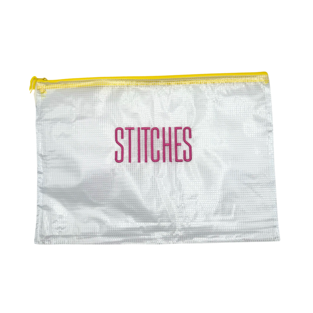 Stitches Zipper Pouch - Hot Pink