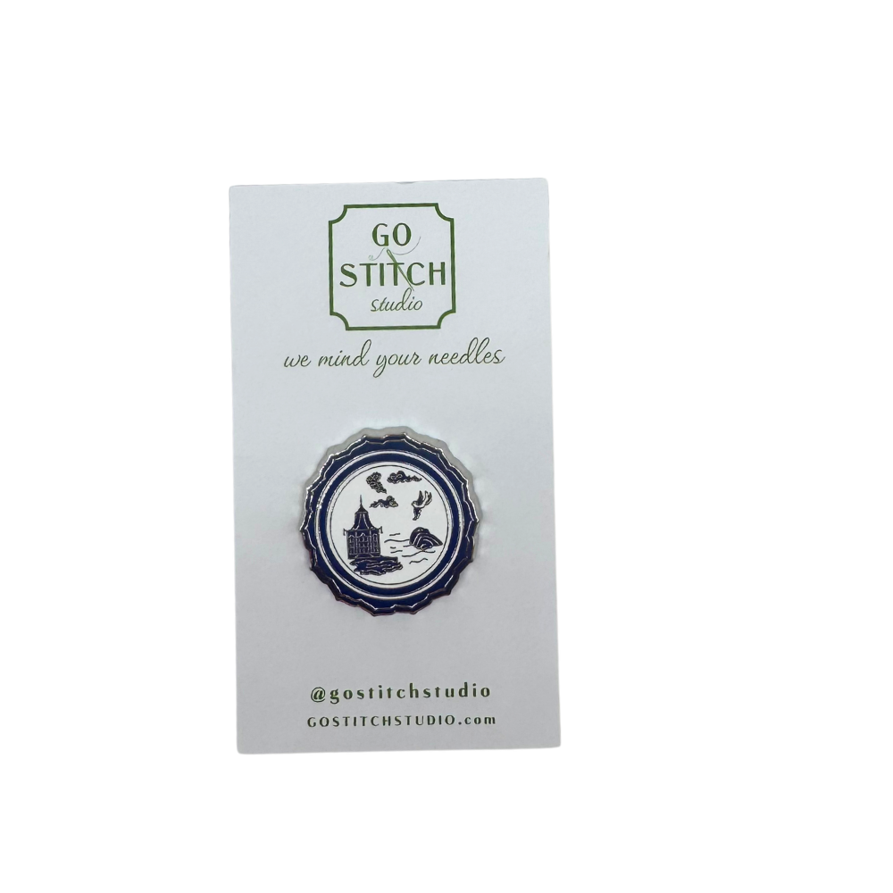 Blue Canton Plate Needle Minder