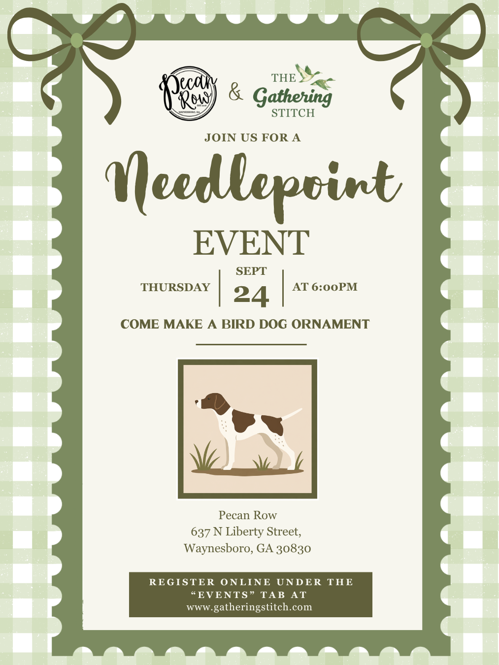 Needlepoint Beginner Class at Pecan Row